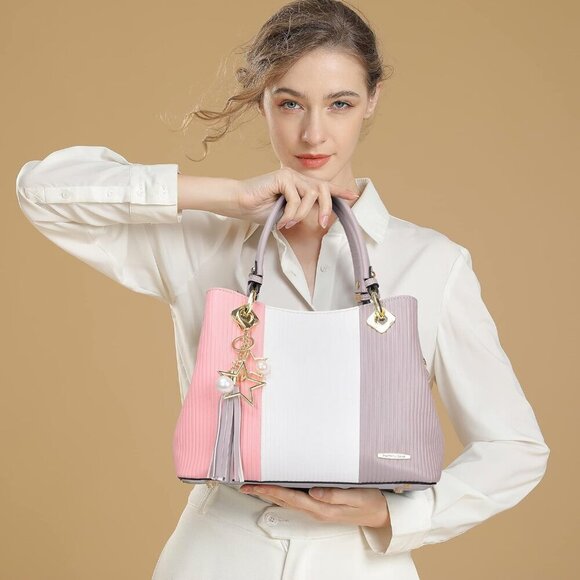 Handbags for Women with Multiple Internal Pockets in Pretty Color Combination, W - Picture 8 of 8